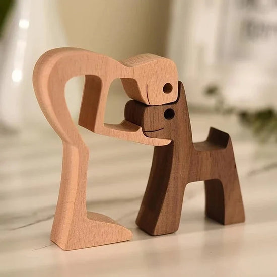 Familie Puppy Houten Beeldjes